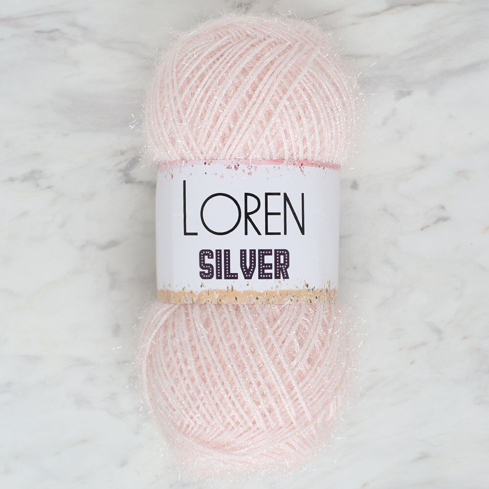 Loren Silver Toz Pembe El Örgü İpi - RS0062